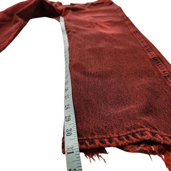 Wrangler Vintage Jeans For Men Size 36x30 Red Distressed Style - Picture 11 of 16